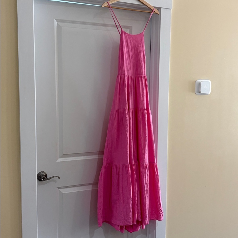 Tiered Maxi Dress - pink. Medium. A few spots